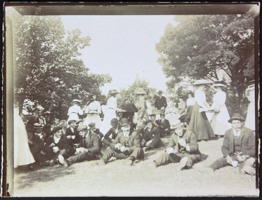 photograph - Photograph, Sepia, Ladies serving tea to seamen