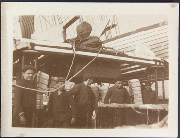 Photograph - Photograph, Sepia, Four apprentices on board ship "Manx King"