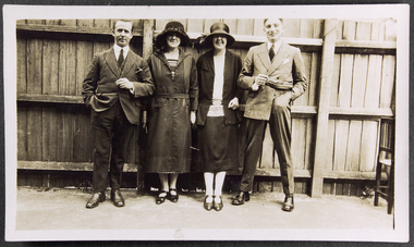 Photograph - Photograph, Sepia, Dora Walker, Kath Drury and seafaring friends officers of "Palermo" at Goldsmiths flat in South Yarra, 1920-1930