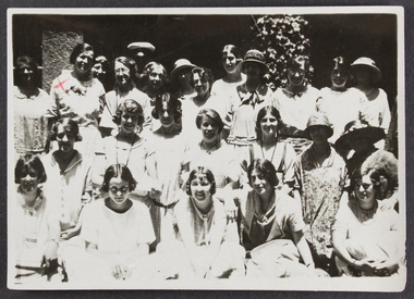 Photograph - Photograph, Black and white, Farewell party in courtyard Missions to Seamen for Mrs Weller, January 1929