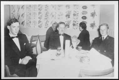 Photograph - Photograph, copy, David Conolly (left) and Peter Smith (centre) dining out