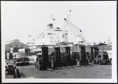 photograph - Photograph, Black and white, Docks (possibly in Melbourne)