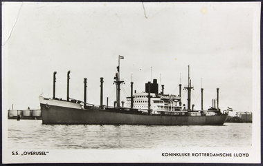 postcard, S.S. Overijsel - Koninklijke Rotterdamsche Lloyd, 20 July 1951