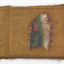 Brown suede album with painted North American Indian portrait