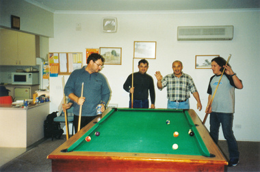 photograph - Photograph, Colour, Seafarers playing pool in the Hastings Seafarer Centre