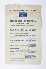 Poster, Mission to Seamen, Special Lantern Services 1917, 1917
