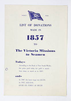 List of donors 1857 front page