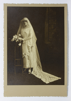 Studio portrait of bride Moira Bird Good