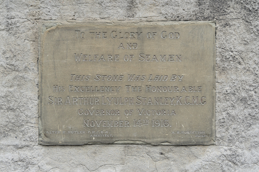 Foundation stone Mission to Seamen 1916