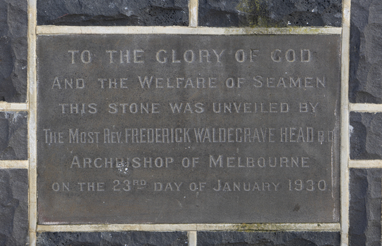 Dedication stone Port Melbourne Mission 1930