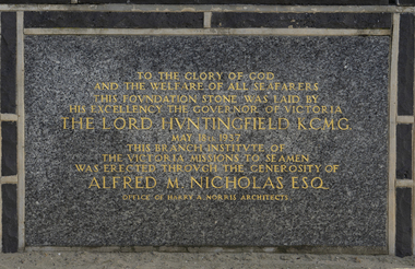 Foundation stone laid by Lord Huntingfield 