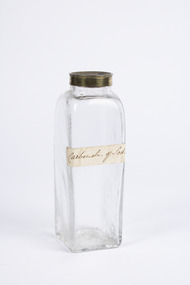 Container - Square Based Glass Container with Metal Lid