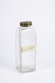 Container - Square Based Glass Container with Metal Lid