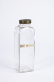 Container - Square Based Glass Container with Metal Lid