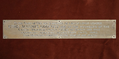 Plaque - Memorial  Plaque, Ethel Augusta Godfrey