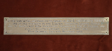 Plaque - Memorial  Plaque, Alice Sibthrope Tracy, 1933