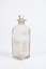 Clear glass  squared-base medicine container  with glass lid.