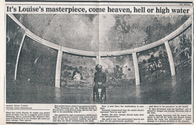 Article - Clipping, photocopy, Sarah Turner, It’s Louise’s masterpiece, come heaven, hell or high water, 1988