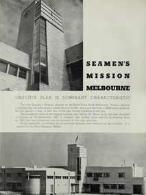 Article - Copy, Australian Glass Manufactures, Seamen's Mission Melbourne - Crucifix Plan Is Dominant Characheristic, May 1938