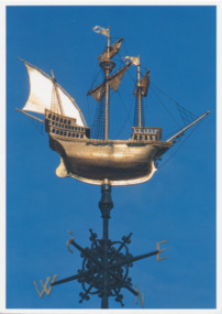 La Santa Maria copper weathervane in the shape of a caravel located on the Two Temple Place building, London.