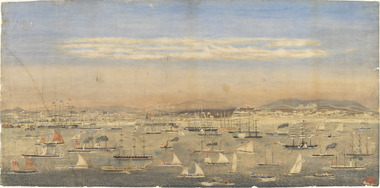Print - Reproduction, Wilbraham Frederick Evelyn  Liardet, View of the North Shore, Port of Melbourne, 1862