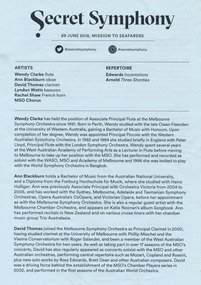 Flyer, Melbourne Symphony Orchestra, Secret Symphony, 2018