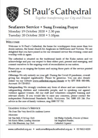 Programme - Service, Mission to Seafarers Victoria, Annual Seafarers Service 19 October 2020, 19 October 2020