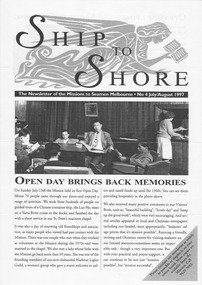 Magazine (item) - Newsletter, Mission to Seafarers Victoria, Ship to Shore , Issue 4 1997, July/August 1997
