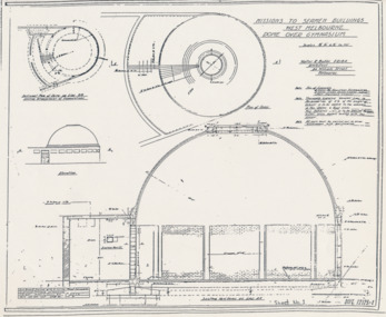 Plan - Architectural drawings, Walter Butler, Missions to Seamen Buildings, West Melbourne, Dome Over Gymnasium, 1916