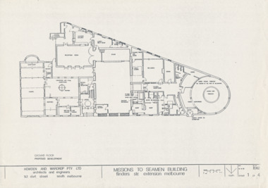 Drawing - Architectural drawings, Howden & Wardrop Pty Ltd, Mission to Seamen Building, 1983