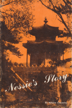 Book with a photograph of a Chinese temple tinted orange.