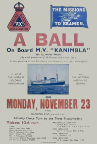 Poster - Digital poster, A ball on board M.V. "Kanimbla", 1936