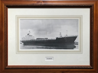 Photograph - Black and white photograph, framed, MV Manoora, unknown
