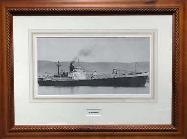 Photograph - Black and white photograph, framed, MV Woomera, unknown
