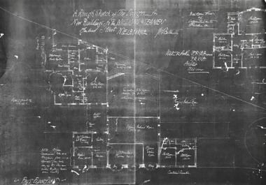 Drawing - Architectural drawing, photocopy, Walter Butler, A Rough Sketch of the Design for the New Buildings for the Missions to Seamen, Flinders Street, Melbourne, c. 1916
