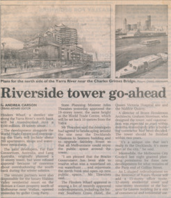 Newspaper cloipping regarding the construction of the residential building on Siddeley St.