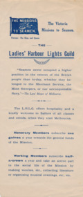 Flyer - Subscription, Mission to Seamen Institute, The Ladies' Harbour Lights Guild, c.1909