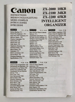 Canon ZX 2200 Calculator instruction manual inseveral languages