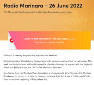 Audio - Radio interview, Triple RRR, Radio Marinara - Triple RRR, 26 June 2022