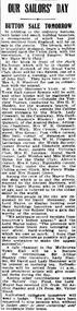 Article, Herald, Our Sailors' Day-Button Sale Tomorrow, 22 March 1917