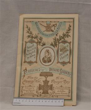 A folder of hand painted reliefs of Victoria Cross winners from the Crimean War, made in commemoration of Queen Victorias' Jubilee. 