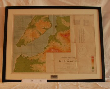 Framed 1915 Map of Krithia, Gallipoli, 1915