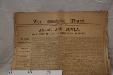 Newspaper - Hamilton's Newspaper Report to the Nation on the Dardenelles Campaign, WW1 Newspaper Report of the Dardanelles Campaign, 7/1/1916