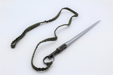 Weapon - Bayonet, SKS rifle spike with woven cord lanyard, Mid to late 20th century