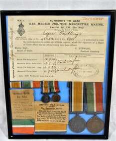 Medal - Framed medals and letter