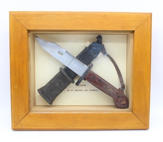 Weapon - AK-47 Bayonet and Scabbard mounted in display case