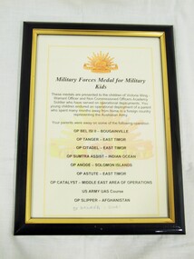 Certificate - Certificate of Acknowledgement Military Forces Medals for Kids