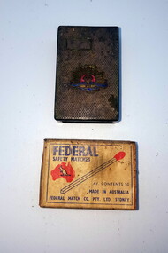 Functional object - Matchbox with Tin casing, Federal Match Co, Matchbox tin