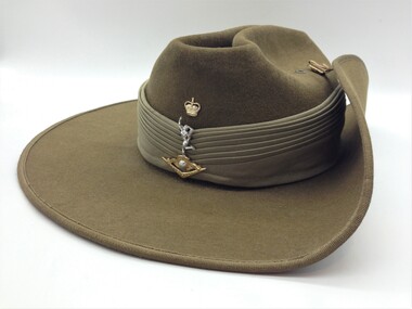 Slouch hat, Hat, khaki, fur felt, 1986, 1986