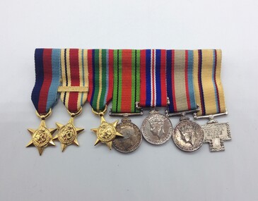 Medal - Medal Group (Miniatures), WW2 Australian Military Forces, VX2151 Pte Andrew Edward Gates